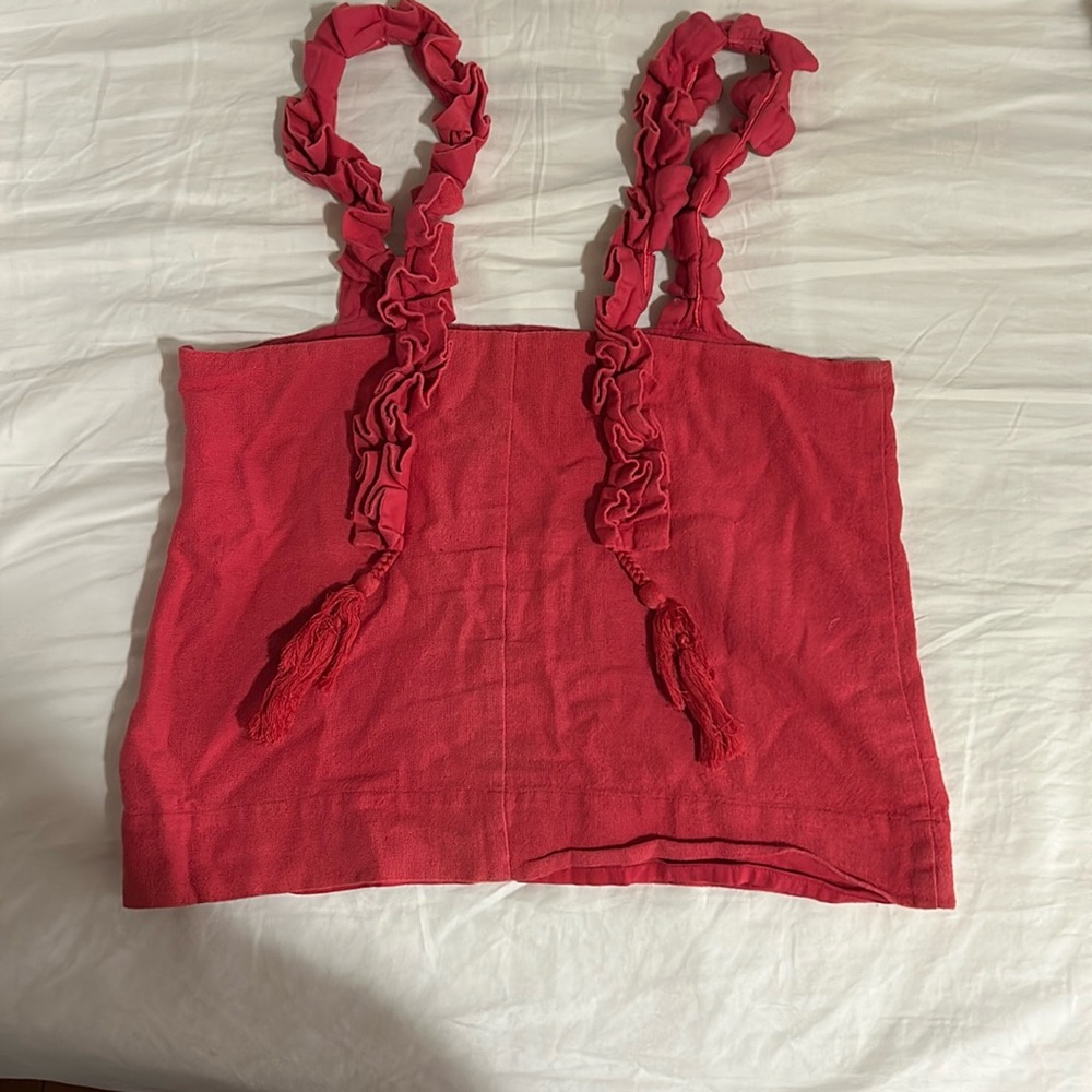 Mirth Women's Ruffled Strap Top - Red